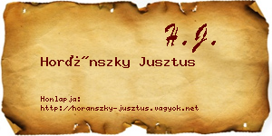 Horánszky Jusztus névjegykártya